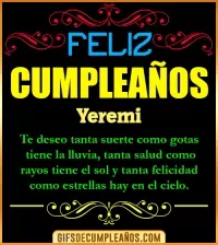 GIF Frases de Cumpleaños Yeremi